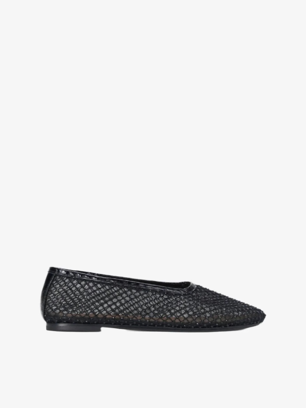 STAUD Black Woven Ballet Flat